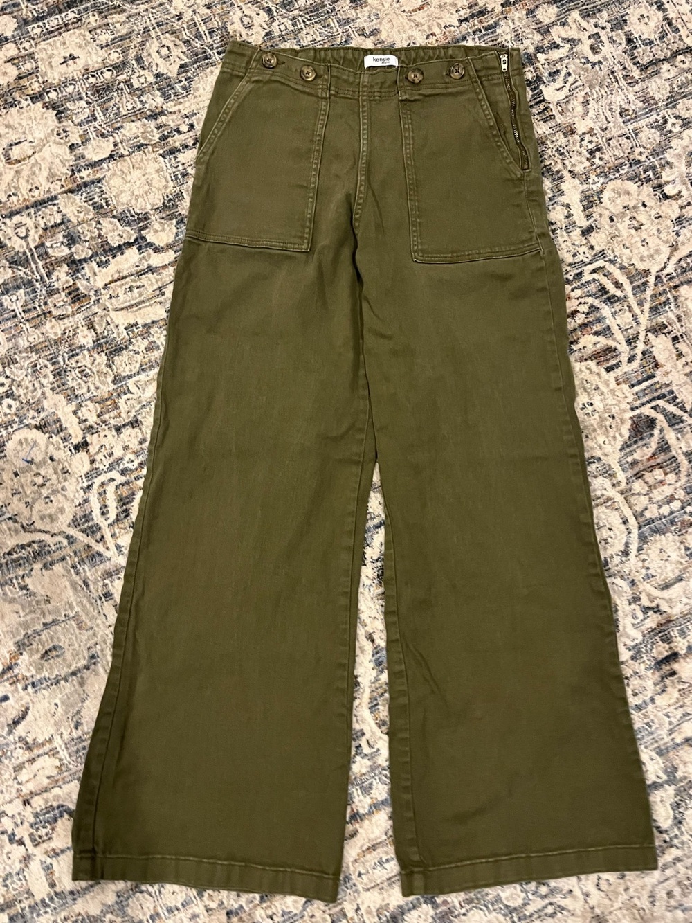 Kensie Olive Green Wide-Leg Men’s Pants